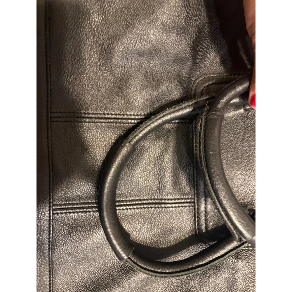 See by Chloe Black Pebbled Leather Satchel Handbag Gold Hardware Medallion
